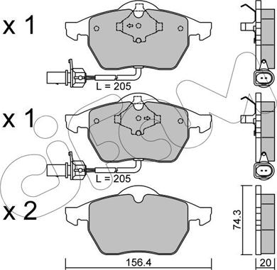 Cifam 822-181-3 - Kit pastiglie freno, Freno a disco www.autoricambi360.it