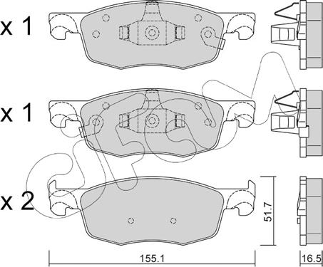 Cifam 822-1282-0 - Kit pastiglie freno, Freno a disco www.autoricambi360.it