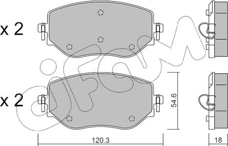 Cifam 822-1225-0 - Kit pastiglie freno, Freno a disco www.autoricambi360.it
