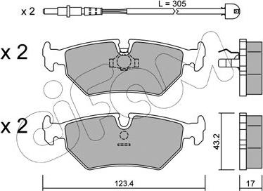 Cifam 822-178-1K - Kit pastiglie freno, Freno a disco www.autoricambi360.it