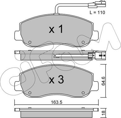 Cifam 822-898-0 - Kit pastiglie freno, Freno a disco www.autoricambi360.it