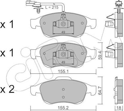 Cifam 822-817-3 - Kit pastiglie freno, Freno a disco www.autoricambi360.it
