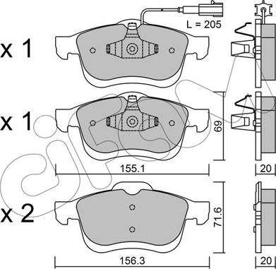 Cifam 822-824-0 - Kit pastiglie freno, Freno a disco www.autoricambi360.it