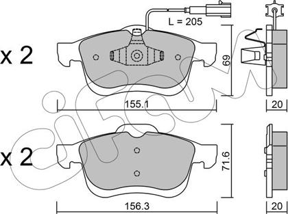 Cifam 822-824-1 - Kit pastiglie freno, Freno a disco www.autoricambi360.it