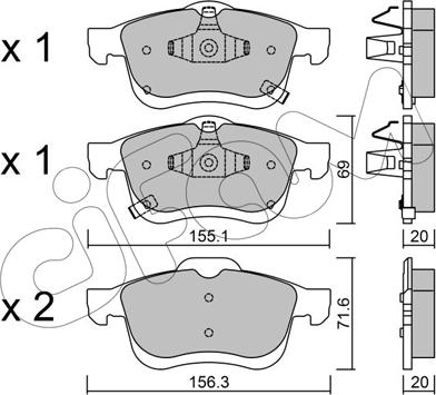Cifam 822-824-2 - Kit pastiglie freno, Freno a disco www.autoricambi360.it