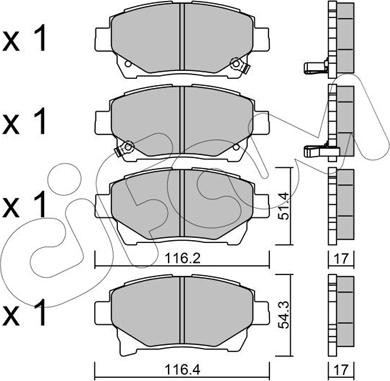 Cifam 822-877-0 - Kit pastiglie freno, Freno a disco www.autoricambi360.it