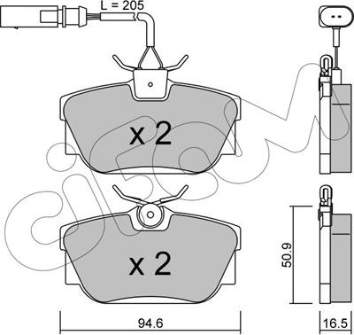 Cifam 822-346-2 - Kit pastiglie freno, Freno a disco www.autoricambi360.it