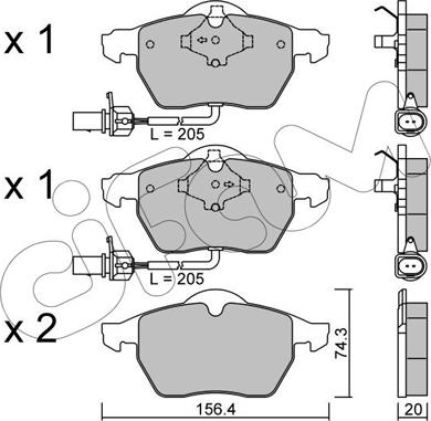 Cifam 822-314-0 - Kit pastiglie freno, Freno a disco www.autoricambi360.it
