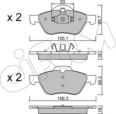 Cifam 822-335-0 - Kit pastiglie freno, Freno a disco www.autoricambi360.it