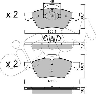 Cifam 822-335-1 - Kit pastiglie freno, Freno a disco www.autoricambi360.it