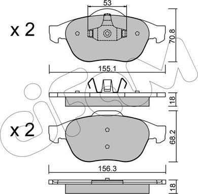 Cifam 822-336-0 - Kit pastiglie freno, Freno a disco www.autoricambi360.it