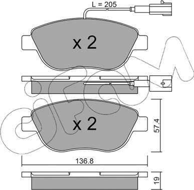 Cifam 822-322-3 - Kit pastiglie freno, Freno a disco www.autoricambi360.it