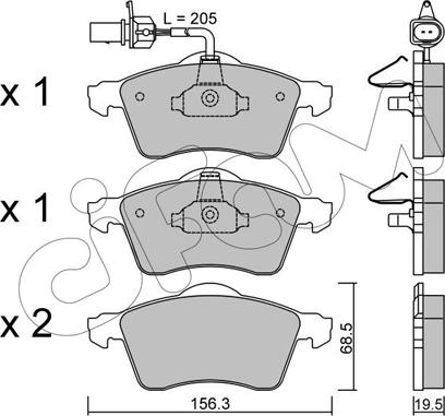 Cifam 822-263-1 - Kit pastiglie freno, Freno a disco www.autoricambi360.it