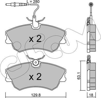 Cifam 822-222-0 - Kit pastiglie freno, Freno a disco www.autoricambi360.it