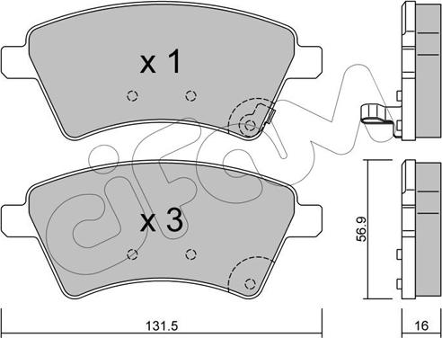 Cifam 822-702-0 - Kit pastiglie freno, Freno a disco www.autoricambi360.it