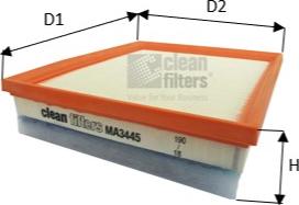Clean Filters MA3445 - Filtro aria www.autoricambi360.it