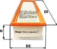 Clean Filters MA3448 - Filtro aria www.autoricambi360.it
