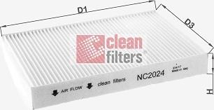 Clean Filters NC2024 - Filtro, Aria abitacolo www.autoricambi360.it