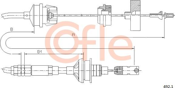 Cofle 492.1 - Cavo comando, Comando frizione www.autoricambi360.it