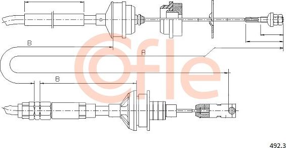 Cofle 492.3 - Cavo comando, Comando frizione www.autoricambi360.it
