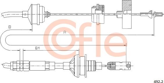 Cofle 492.2 - Cavo comando, Comando frizione www.autoricambi360.it