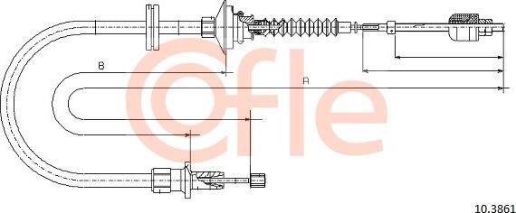 Cofle 10.3861 - Cavo comando, Comando frizione www.autoricambi360.it