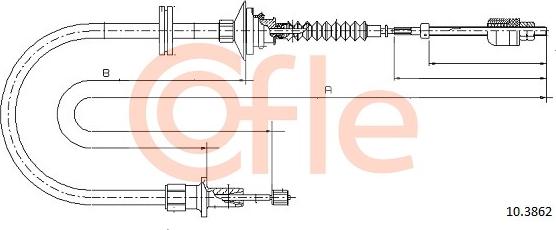 Cofle 10.3862 - Cavo comando, Comando frizione www.autoricambi360.it