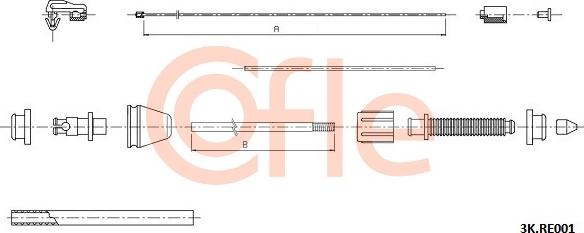 Cofle 3K.RE001 - Cavo acceleratore www.autoricambi360.it