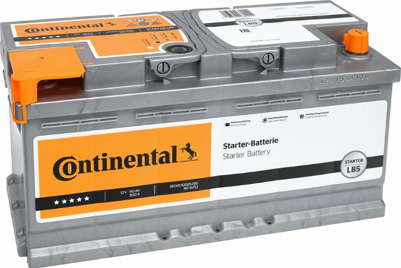 CONTINENTAL 2800012025280 - Batteria avviamento www.autoricambi360.it