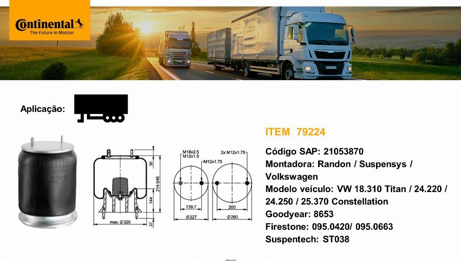 CONTINENTAL 79224 - Molla pneumatica, Autotelaio www.autoricambi360.it