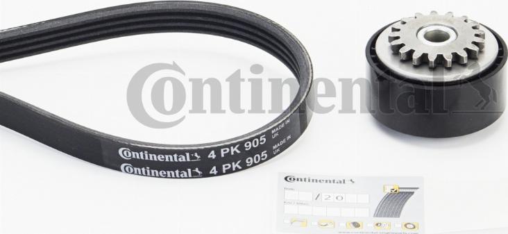 CONTINENTAL 4PK905K1 - Kit Cinghie Poly-V www.autoricambi360.it