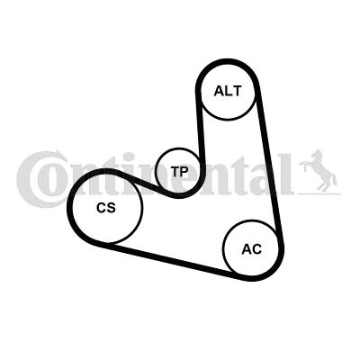 CONTINENTAL 4PK654K1 - Kit Cinghie Poly-V www.autoricambi360.it