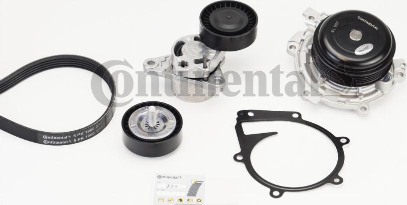 CONTINENTAL 5PK1960WP1 - Pompa acqua + Kit cinghia Poly V www.autoricambi360.it