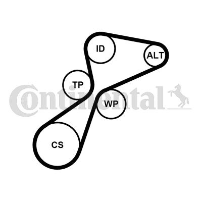 CONTINENTAL 5PK1105K1 - Kit Cinghie Poly-V www.autoricambi360.it