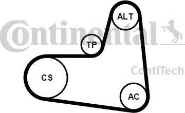 CONTINENTAL 6PK995K1 - Kit Cinghie Poly-V www.autoricambi360.it
