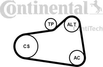 CONTINENTAL 6PK905 EXTRA K1 - Kit Cinghie Poly-V www.autoricambi360.it
