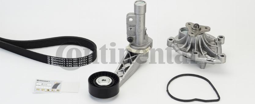 Continental 6PK905 EXTRA WP1 - Pompa acqua + Kit cinghia Poly V www.autoricambi360.it