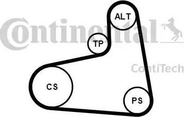 CONTINENTAL 6PK906K1 - Kit Cinghie Poly-V www.autoricambi360.it