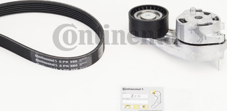 CONTINENTAL 6PK986K1 - Kit Cinghie Poly-V www.autoricambi360.it