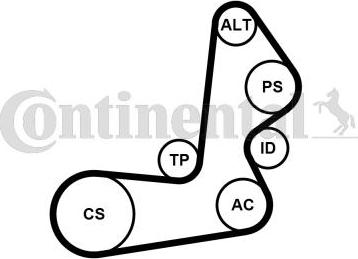 CONTINENTAL 6PK1515K1 - Kit Cinghie Poly-V www.autoricambi360.it