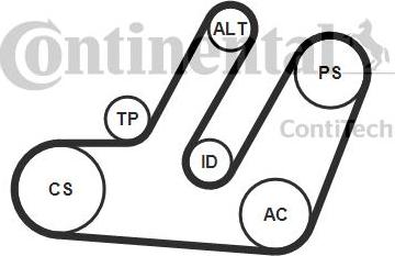 Continental 6PK1580K1 - Kit Cinghie Poly-V www.autoricambi360.it