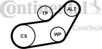 CONTINENTAL 6PK1045K1 - Kit Cinghie Poly-V www.autoricambi360.it