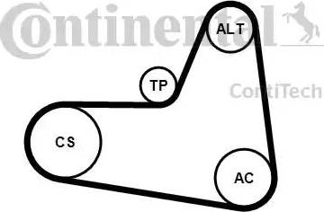 CONTINENTAL 6 PK 1045 K2 - Kit Cinghie Poly-V www.autoricambi360.it
