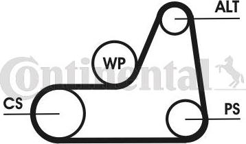 CONTINENTAL 6PK1042 ELAST T1 - Kit Cinghie Poly-V www.autoricambi360.it