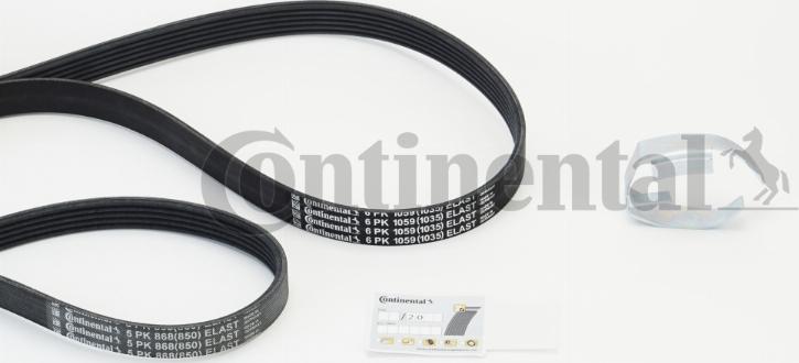 CONTINENTAL 6PK1059 ELAST T2 - Kit Cinghie Poly-V www.autoricambi360.it