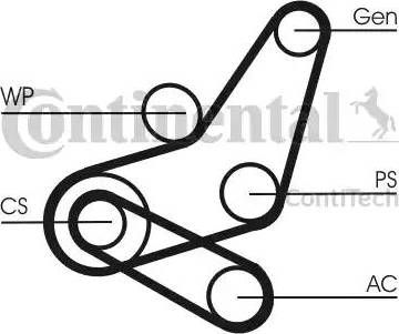 CONTINENTAL 6PK1059 ELAST T2 - Kit Cinghie Poly-V www.autoricambi360.it