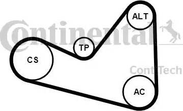 CONTINENTAL 6PK1050K3 - Kit Cinghie Poly-V www.autoricambi360.it