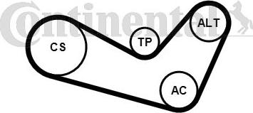 Continental 6 PK 1080 K1 - Kit Cinghie Poly-V www.autoricambi360.it