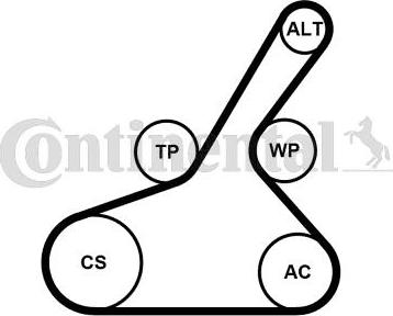 CONTINENTAL 6PK1190K1 - Kit Cinghie Poly-V www.autoricambi360.it