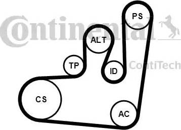 CONTINENTAL 6PK1145K1 - Kit Cinghie Poly-V www.autoricambi360.it